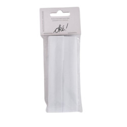 SACHET DE 6 / RUBAN BIAIS 2 CM. X 4 M. BLANC